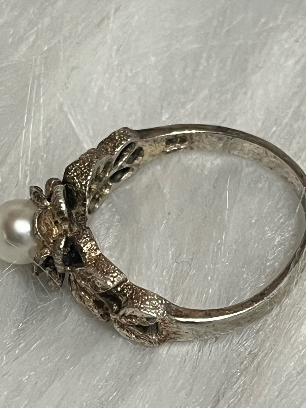 Vintage 925 Pearl Ring - Picture 5 of 12